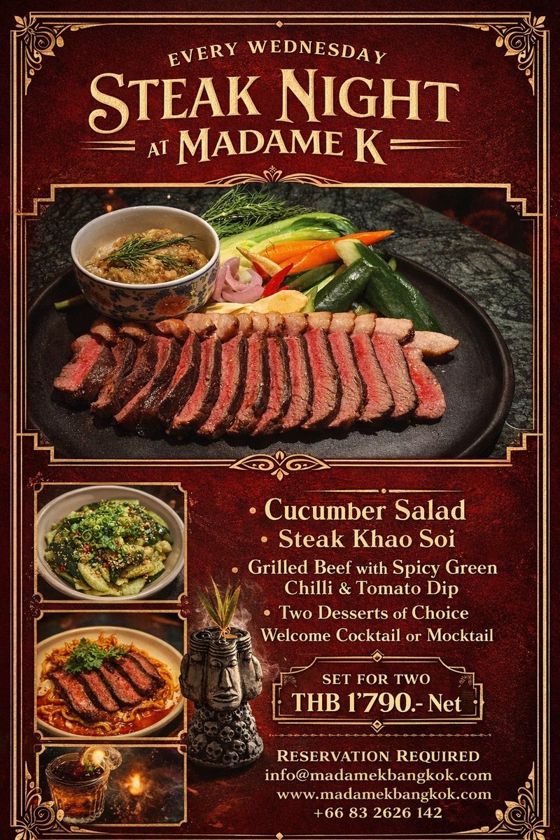 Steak Night at Madame K - Every Wednesday