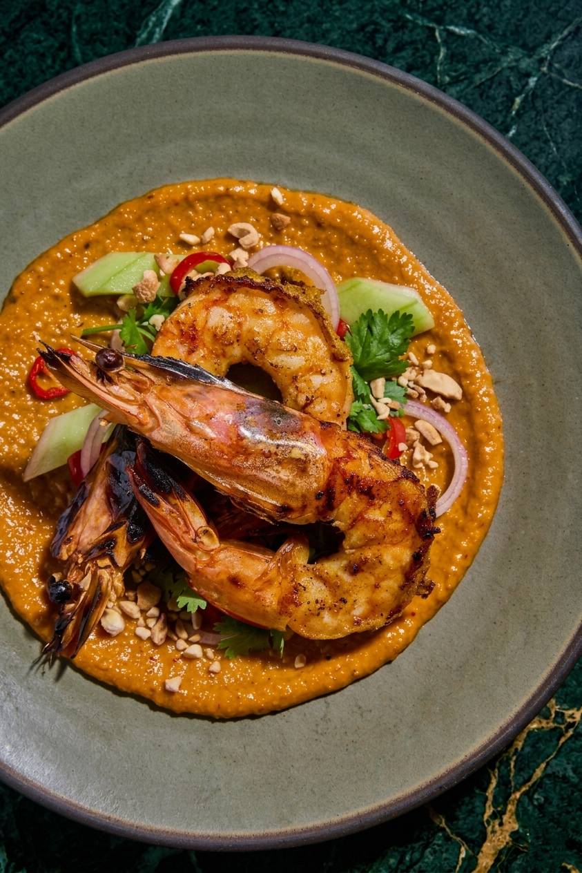 Grilled Prawns in Satay Sauce